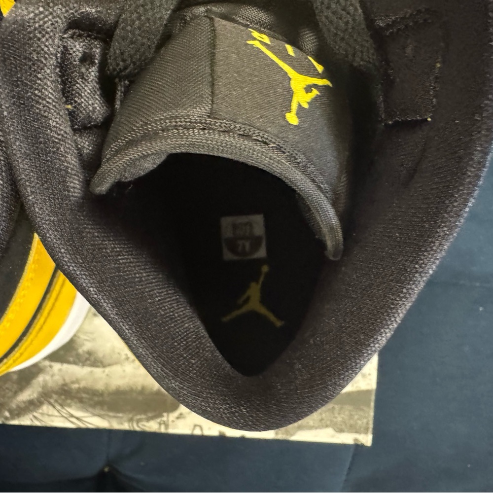 Air Jordan Black and Yellow High-Top Sneakers - Picture 9 of 16